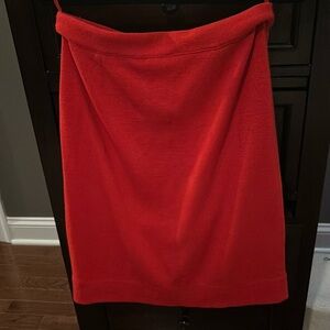 L.L. Bean Signature: Holiday red wool pencil skirt size medium with stretch